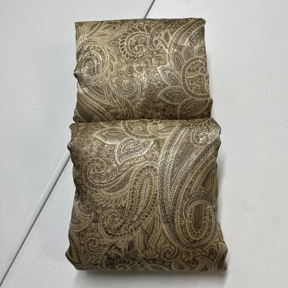Croscill Standard Pillow Sham Set Gold Green Paisley Scroll Braided Trim Classic